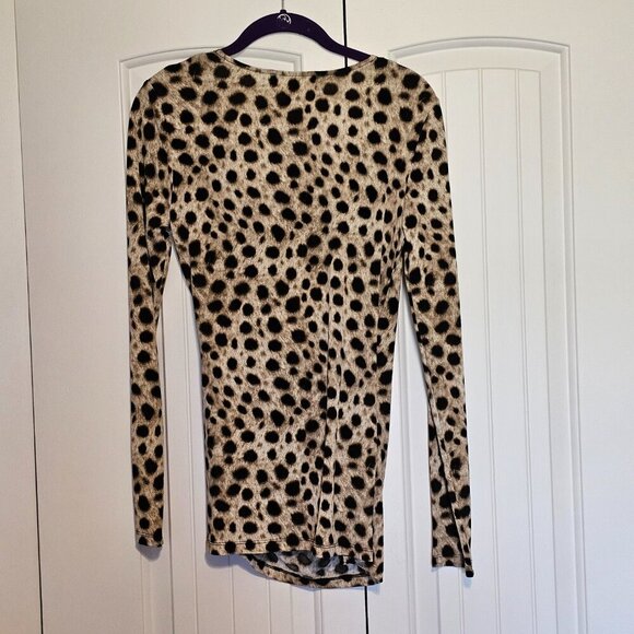 NWT Women's Michael Kors Animal Print Faux‎ Wrap Top Size Small - Picture 2 of 7
